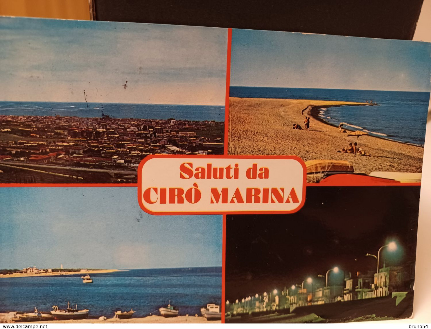 Cartolina Saluti Da Cirò Marina Prov Crotone , Spiaggia Punta Alice, Notturno Lungomare - Crotone