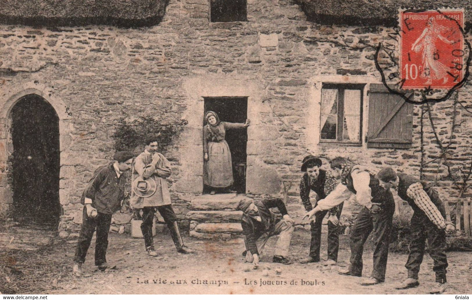 7125 Carte Postale LES JOUEURS DE BOULES  (Pétanque)   Scan Recto-verso) La Vie Aux Champs - Boule/Pétanque