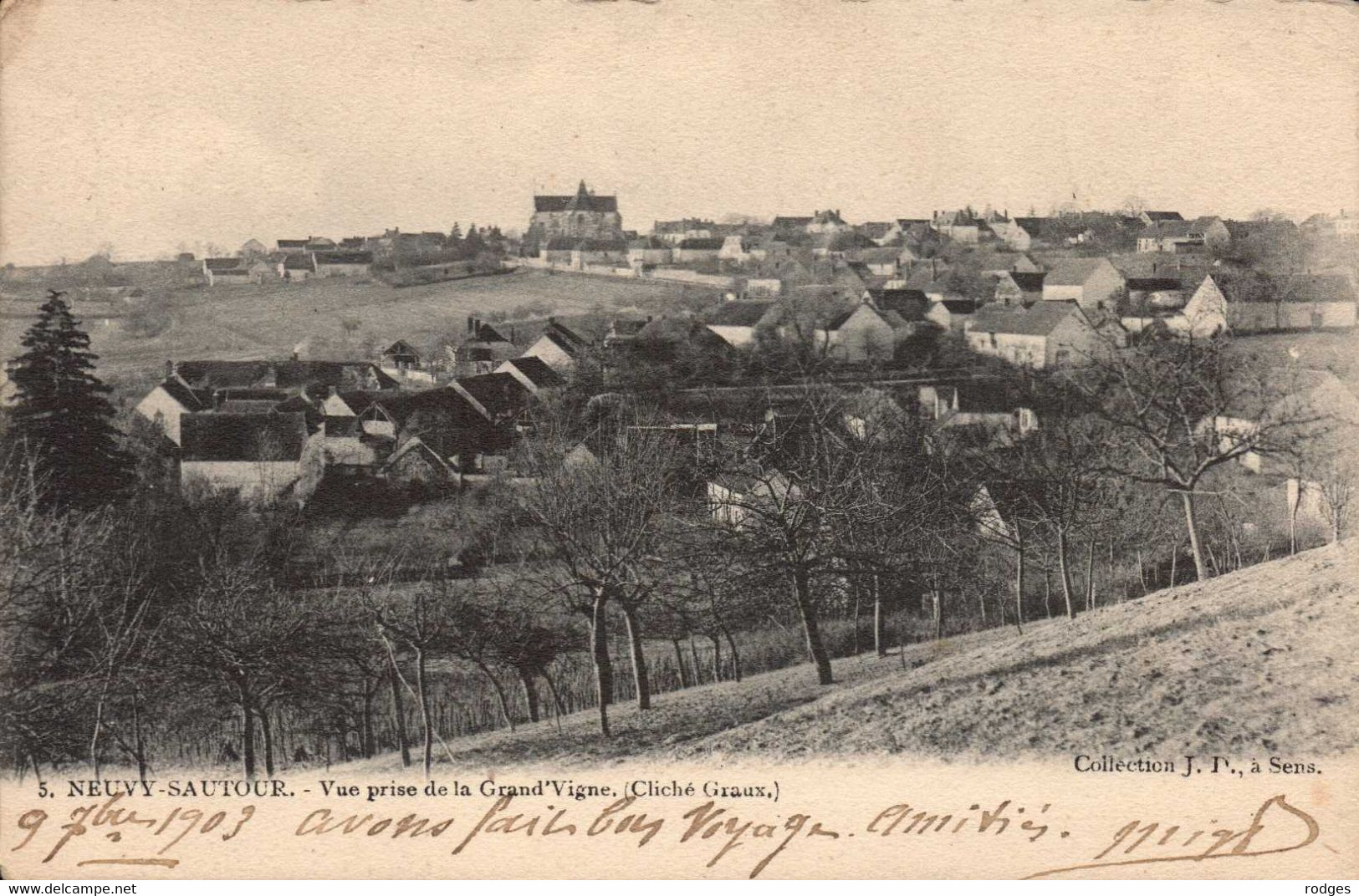 Dep 89 , Cpa  NEUVY-SAUTOUR , 5 , Vue Prise De La Grand'Vigne (cliché Graux) (31082) - Neuvy Sautour