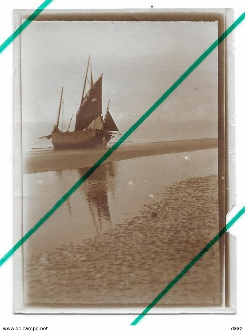 Bateau De Pêche Vissersboot Vers 1913 Nieuwpoort ?  De Panne ? Oostende ?  Photo 6,5x9 - Bateaux