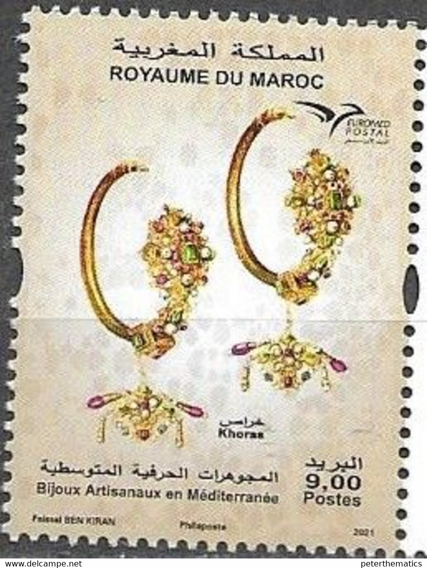 MOROCCO, 2021, MNH, EUROMED, JEWELLERY,1v - Joint Issues