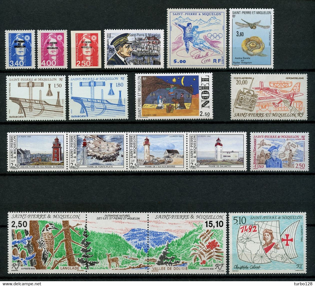 SPM Miquelon Année 1992 ** Complète N° 555/571 PA 71 Neufs MNH Luxe C 42,70 € Jahrgang Ano Completo Complet Year - Full Years