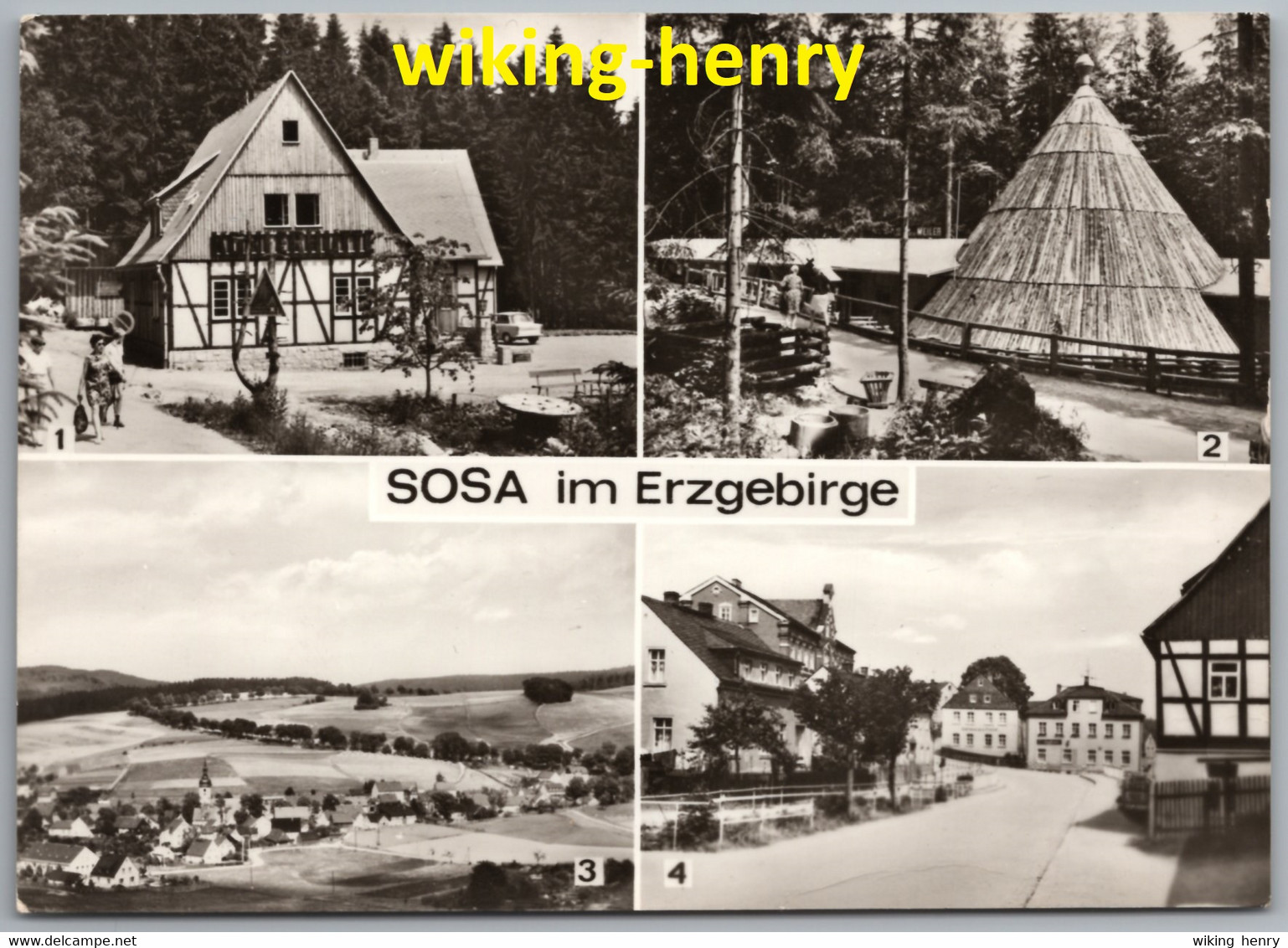 Eibenstock Sosa - S/w Mehrbildkarte 2  Konsum Gaststätte Köhlerhütte Konsum Hotel Meiler HO Gaststätte Aufbau - Eibenstock