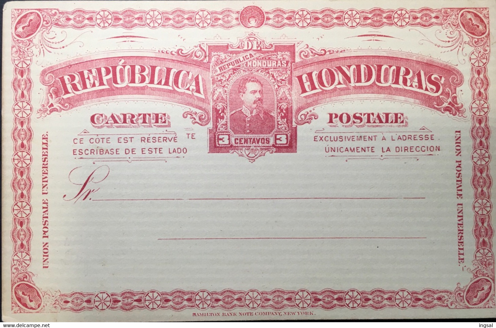 Repubblica De Honduras -      Republica De Honduras……Carte Postale.....ca1900 - Honduras