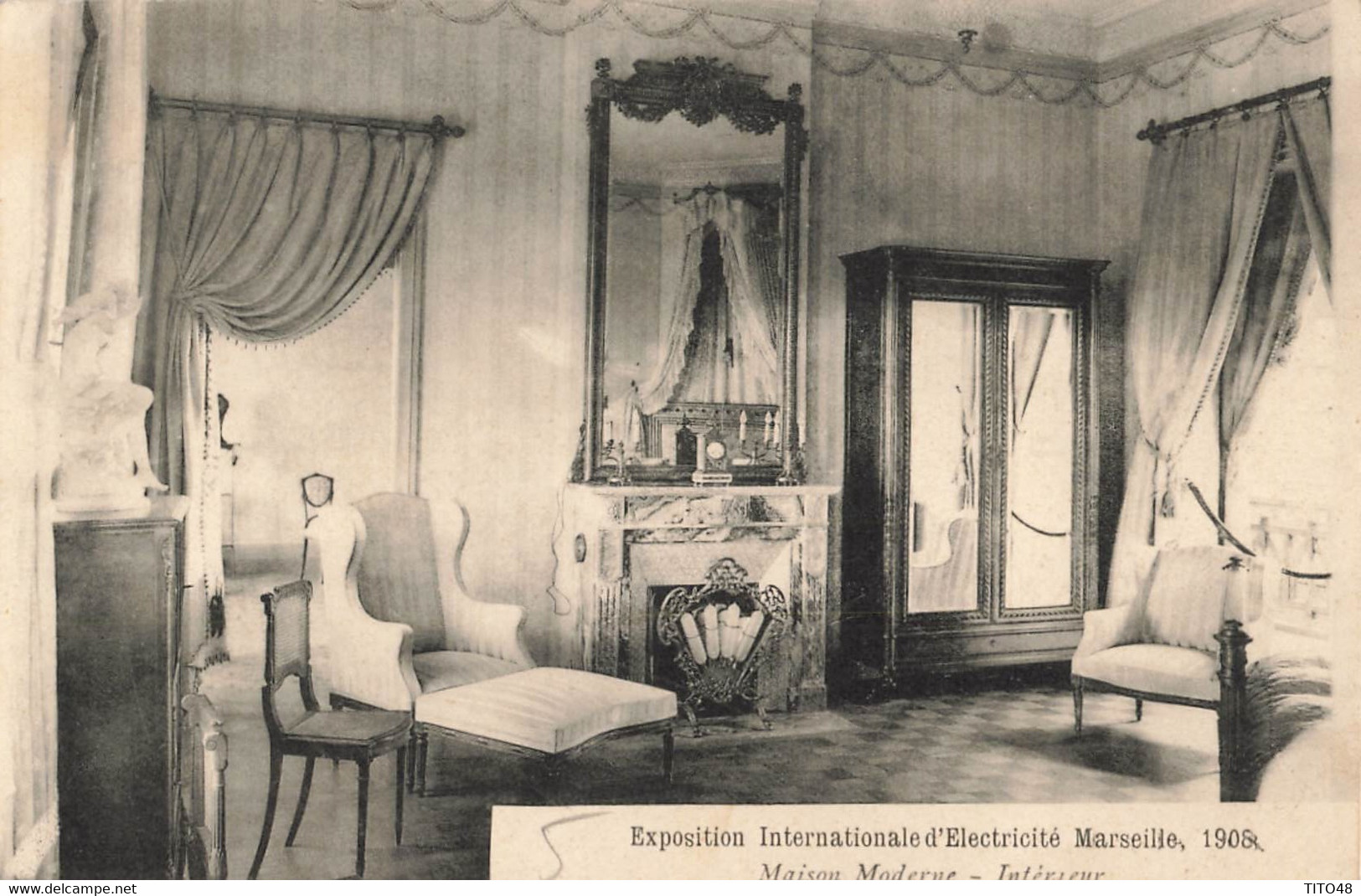 France (13 Marseille) - Exposition Internationale D'Electricité 1908 - Maison Moderne - Intérieur - Mostra Elettricità E Altre