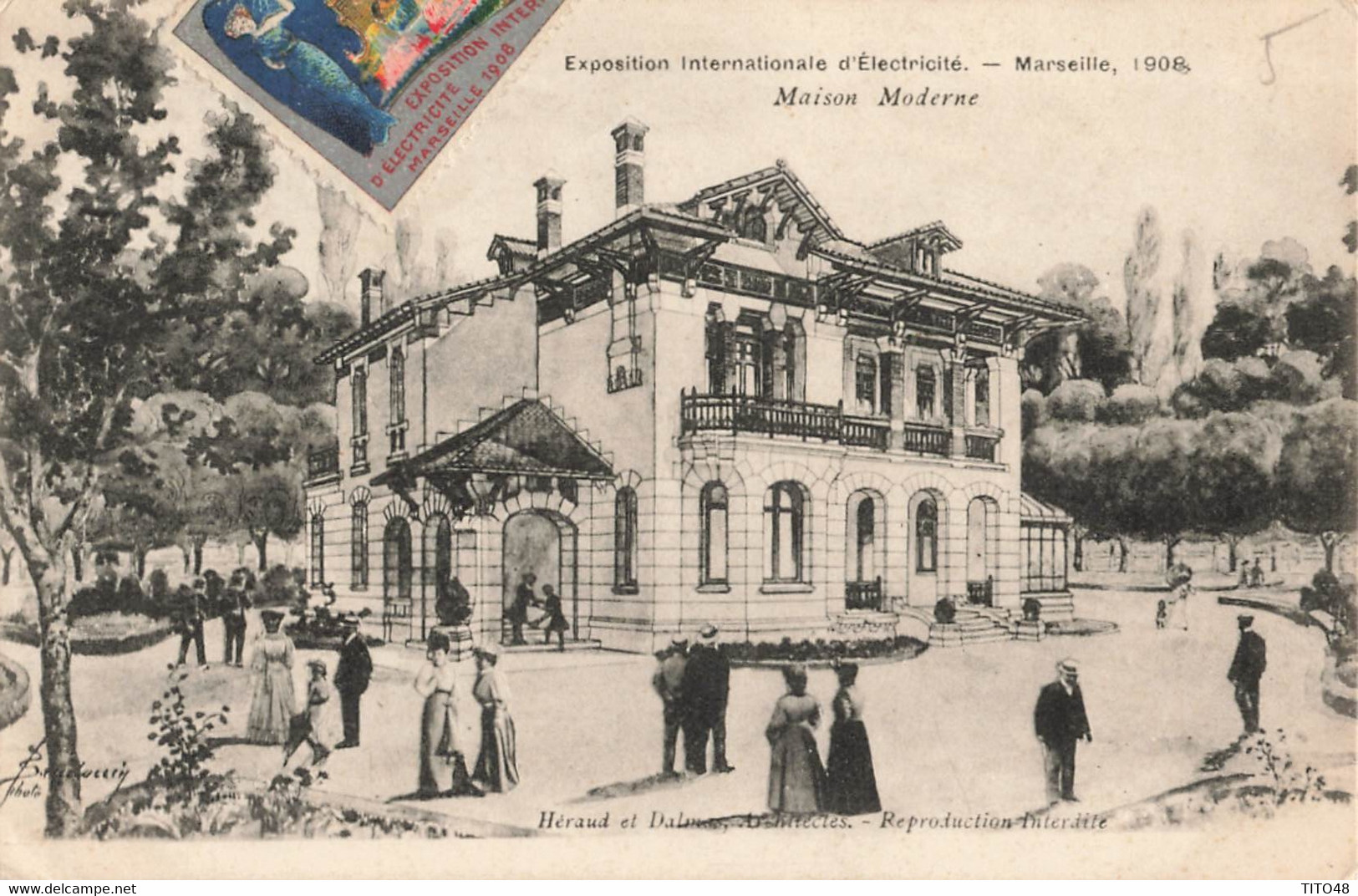 France (13 Marseille) - Exposition Internationale D'Electricité 1908 - Maison Moderne - Exposition D'Electricité Et Autres