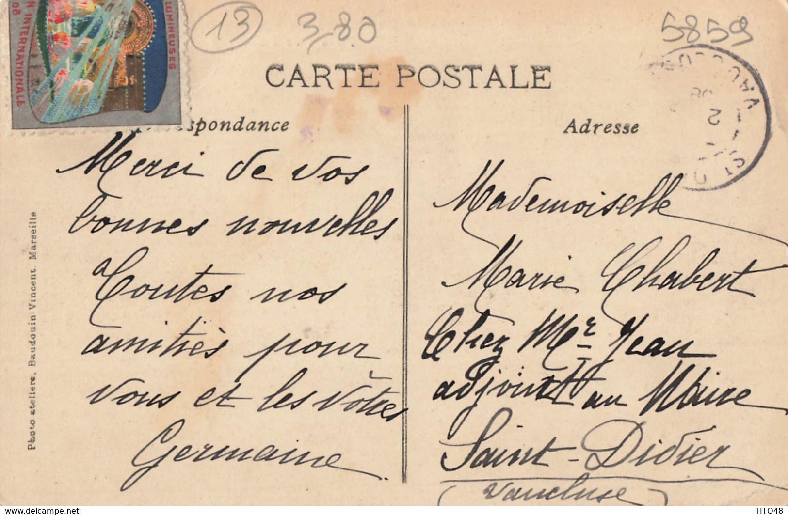 France (13 Marseille) - Exposition Internationale D'Electricité 1908 - Palais De L'energie - Exposition D'Electricité Et Autres