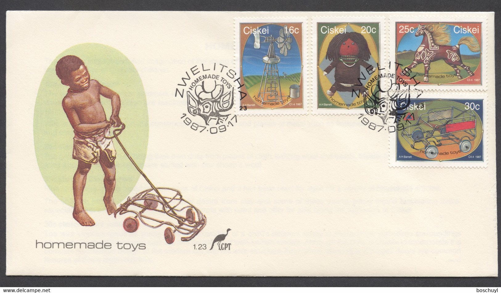 Ciskei, 1987, Children's Toys, FDC, Michel 119-122 - Ciskei