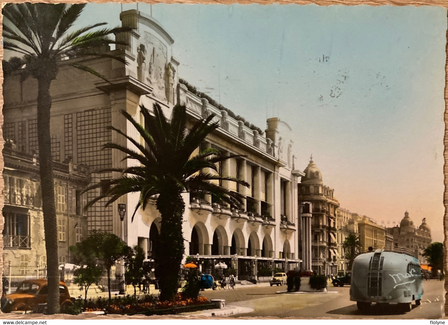 Nice - Rue Et Le Palais De La Méditerranée - Autobus Bus - Monuments