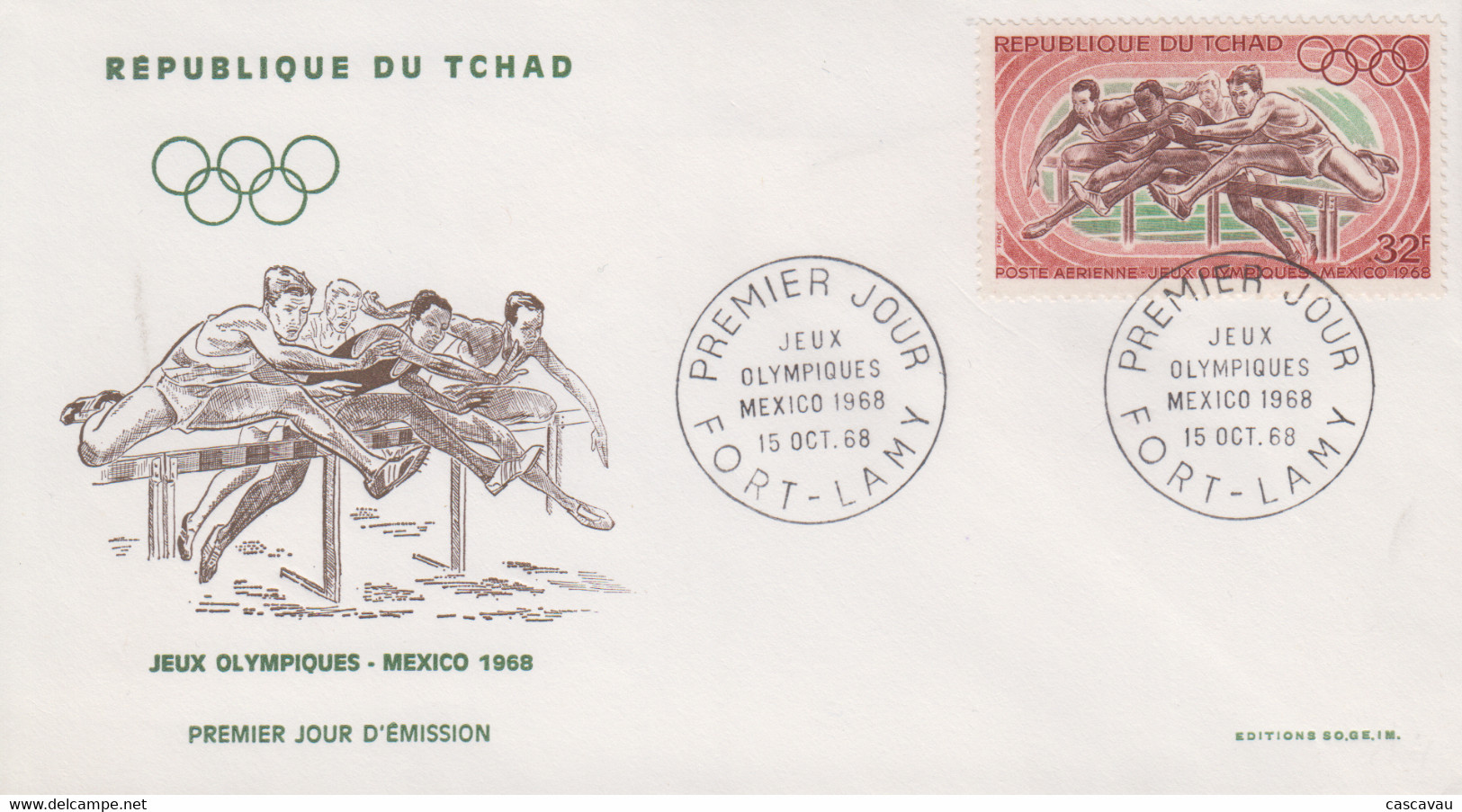 Enveloppe  FDC  1er  Jour    TCHAD   Jeux   Olympiques   MEXICO   1968 - Verano 1968: México