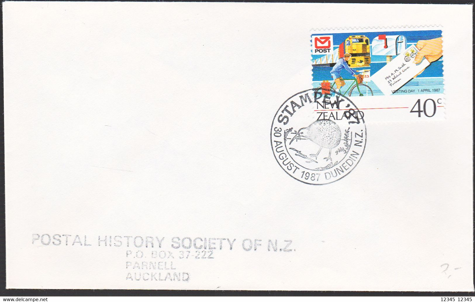 Nieuw Zeeland 1987, Letter Unused, Stamped With A Bird, Bicycle, Train, Mailbox - Covers & Documents