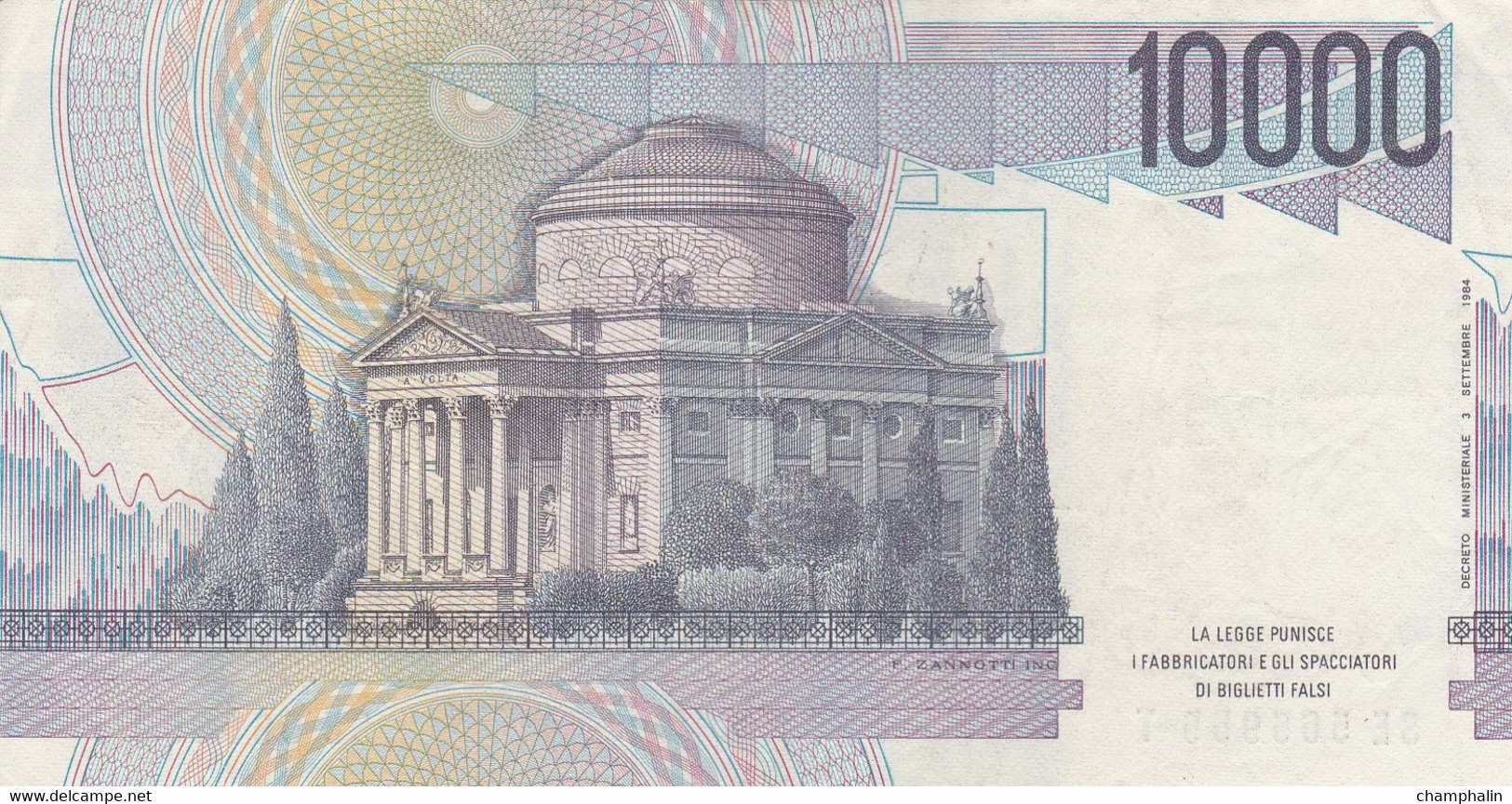 Italie - Billet De 10000 Lire - A. Volta - 3 Septembre 1984 - P112b - 10000 Lire