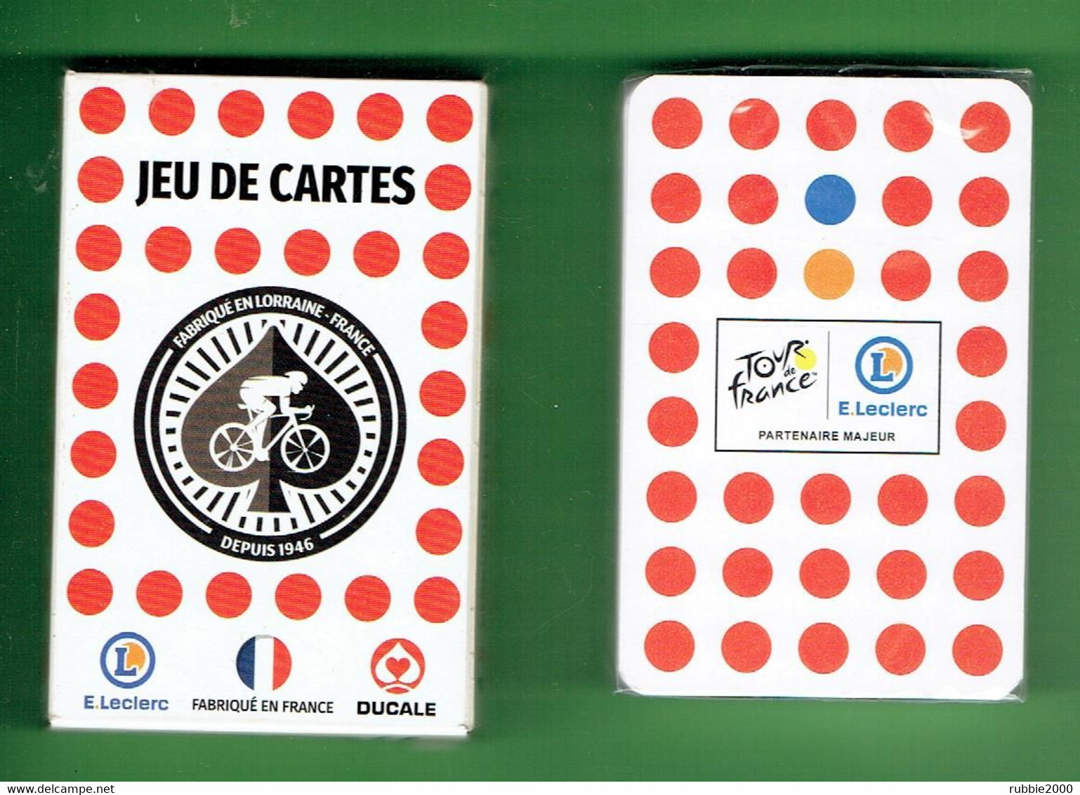 EDOUARD LECLERC PARTENAIRE DU TOUR DE FRANCE CYCLISTE FABRICANT DUCALE JEU DE 54 CARTES A JOUER - 54 Carte