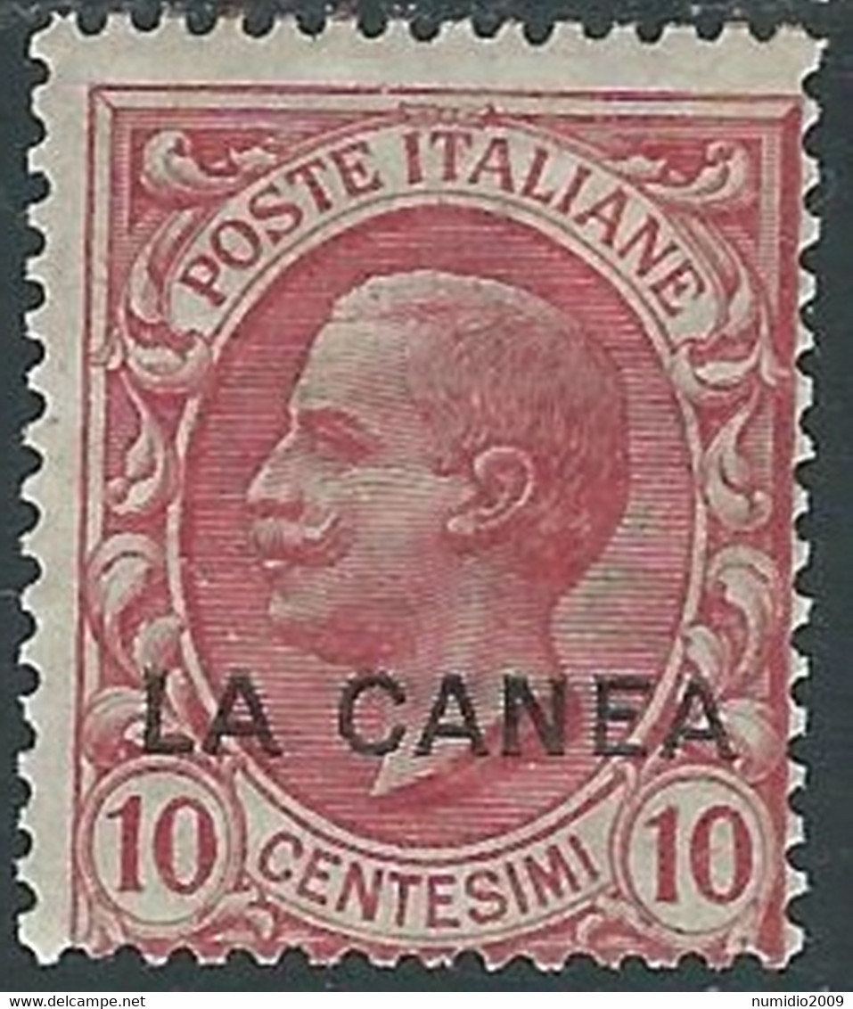 1907-12 LEVANTE LA CANEA EFFIGIE 10 CENT MH * - RA13-4 - La Canea