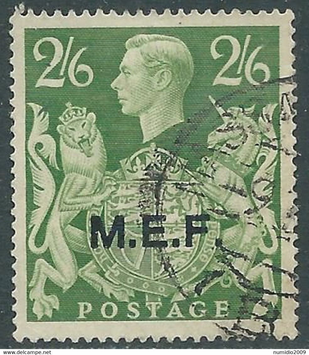 1943-47 OCCUPAZIONE INGLESE MEF USATO EFFIGIE 2/6 S - RA1-9 - Britische Bes. MeF