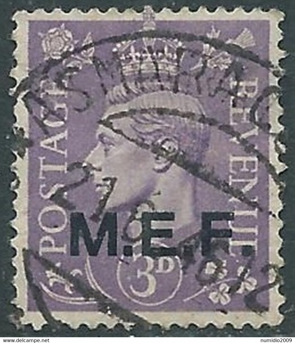 1943-47 OCCUPAZIONE INGLESE MEF USATO EFFIGIE 3 P - RA14 - Britische Bes. MeF