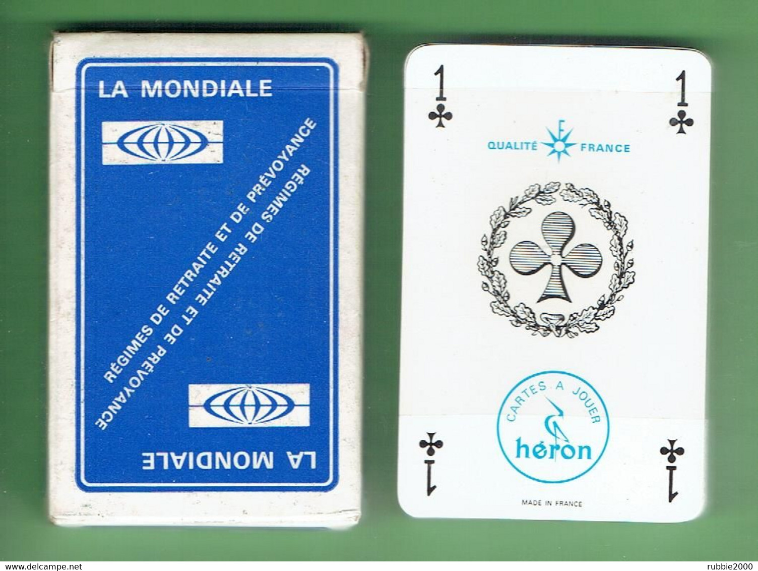 LA MONDIALE REGIMES DE RETRAITE ET DE PREVOYANCE FABRICANT HERON JEU DE 32 CARTES A JOUER - 32 Cards