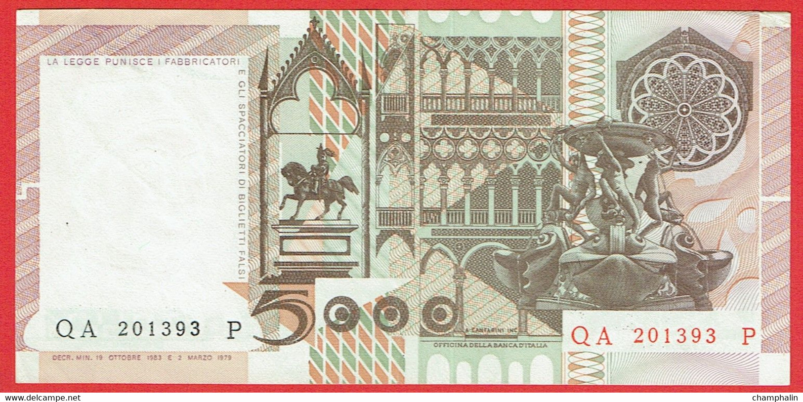 Italie - Billet De 5000 Lire - Antonello Da Messina - 19 Octobre 1983 - P105c - 5.000 Lire