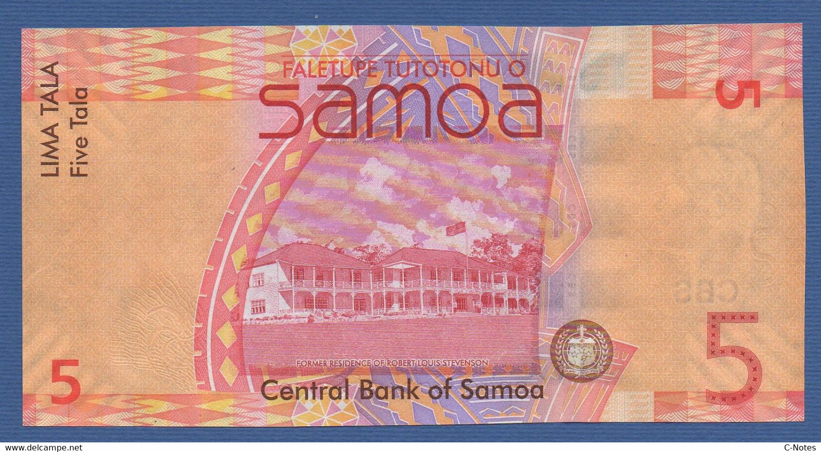 SAMOA - P.38a – 5 TALA ND (2008) UNC Serie TK 0004244 Low Number - Samoa