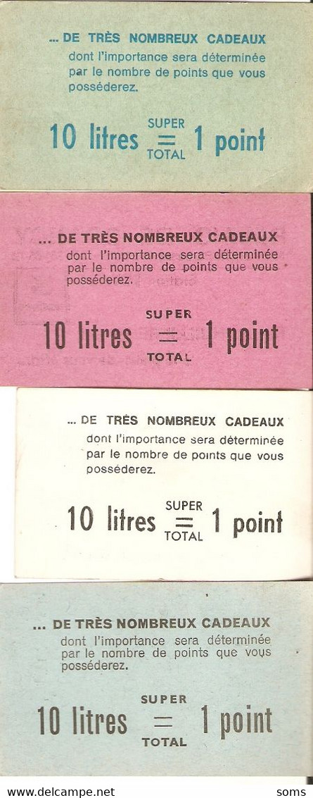 Lot De 4 Souvenirs Du Relais De Drancy (93), Station Total Avenue Barbusse, Points Cadeaux, 1 Point Pour 10 Litres - Ohne Zuordnung