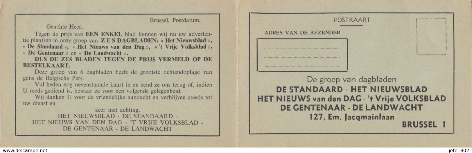 Bestelkaart - Drukwerk - Kleine Advertentie - Dienstmeid / Het Nieuwsblad - Variétés/Curios.