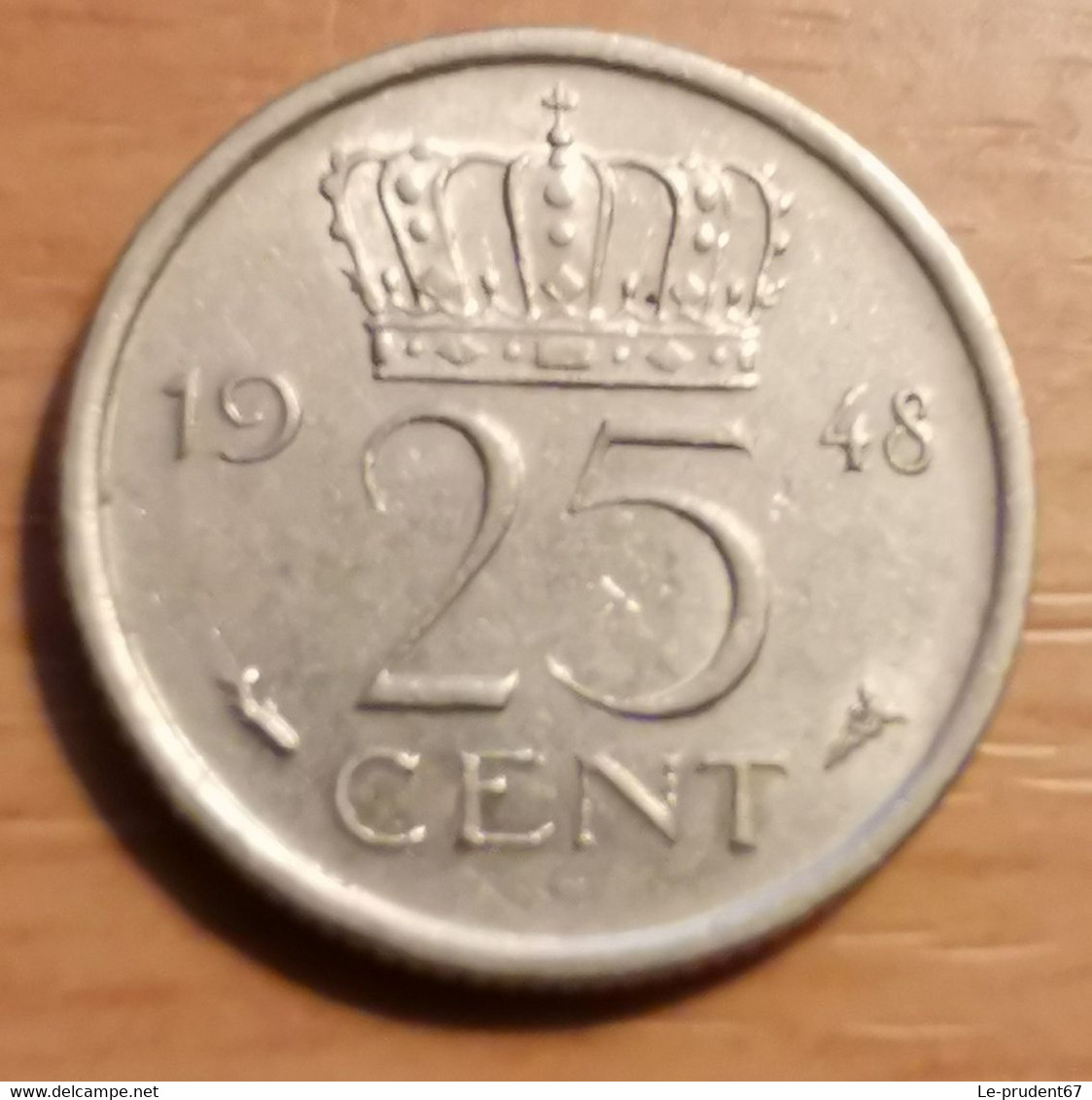 Pays-Bas - 25 Cents Wilhelmina - Année 1948 - 25 Centavos