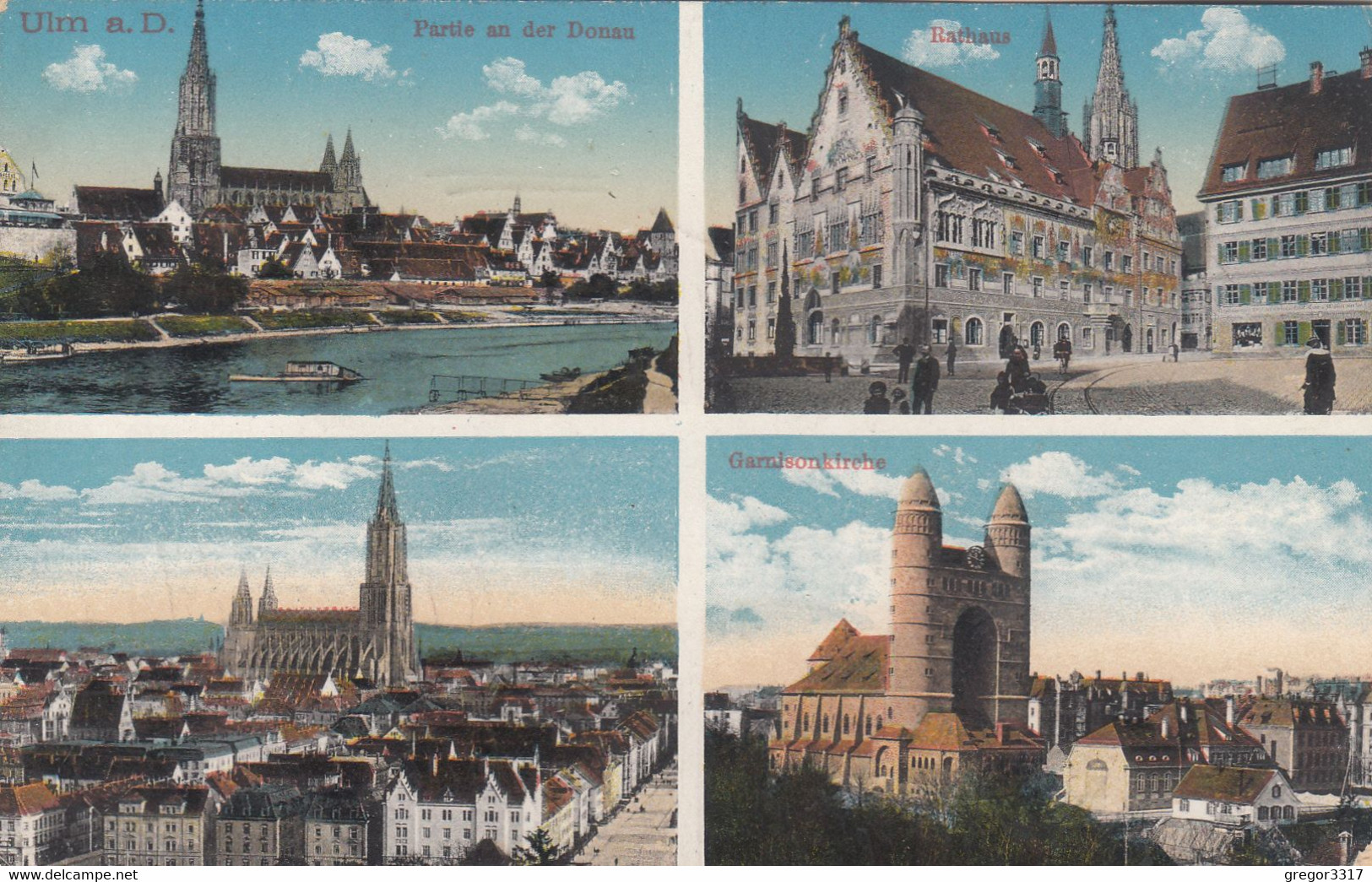 A1519) ULM - Donau - Garnisonskirche Rathaus Usw. ALT !! FELDPOST 20.02.1916 - Ditzingen