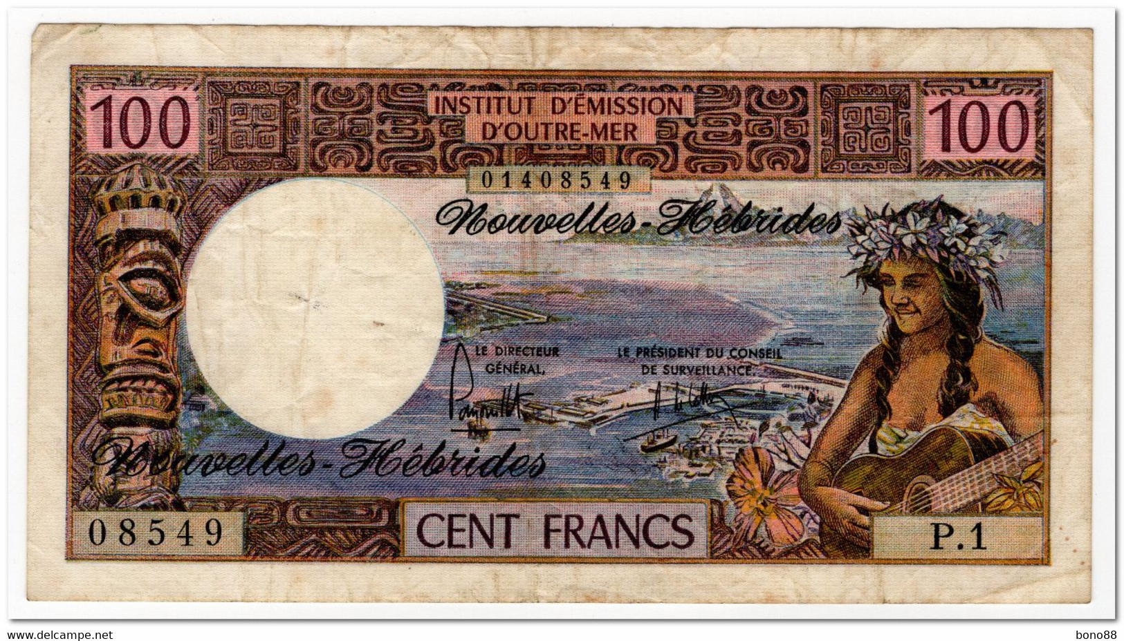 NEW HEBRIDES,100 FRANCS,1975,P.18c,VF - Autres - Océanie