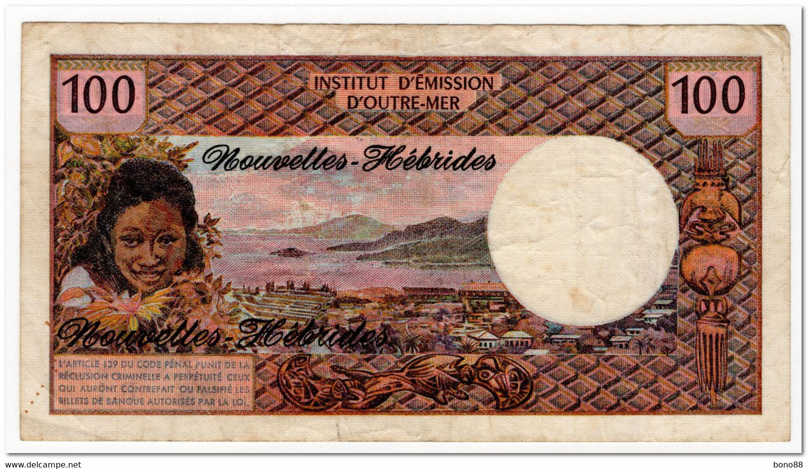 NEW HEBRIDES,100 FRANCS,1975,P.18c,VF - Autres - Océanie