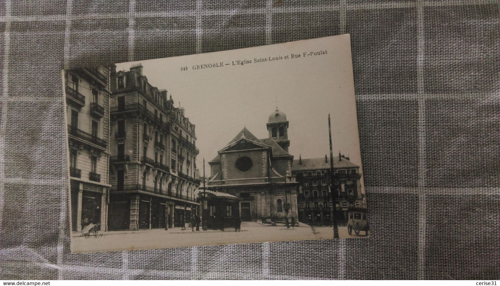 CPA -  049. GRENOBLE L'église St Louis Et Rue F Poulat - Grenoble