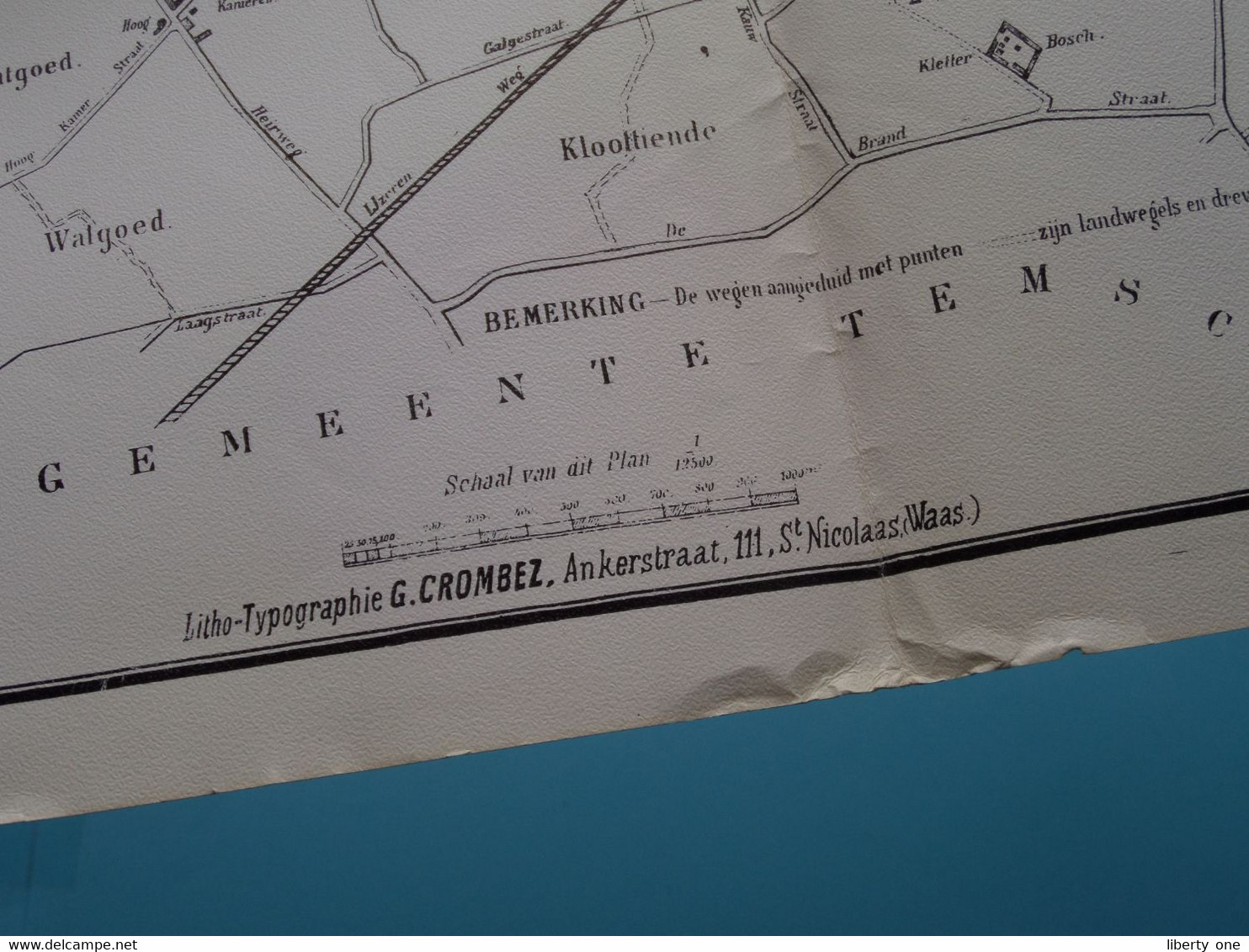 GRONDPLAN DER STAD ST. NIKOLAAS (Waas) (Lith-Typographie G. Crombez Ankerstraat ) Zie Foto's Voor DETAIL AUB ! - Europa