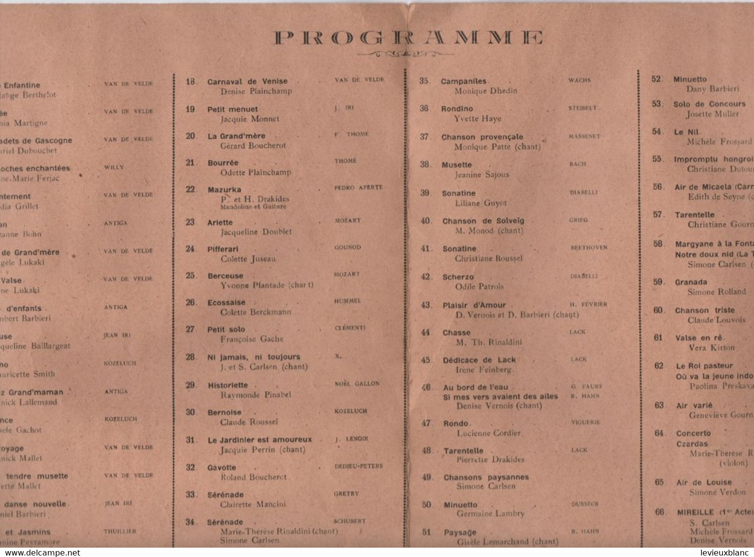 Programme/Audition/Audition Des Elèves De Marie-André PERCEVAL/Salle Debussy,(immeuble Pleye) Rue Daru/ 1943    PART316 - Sonstige & Ohne Zuordnung