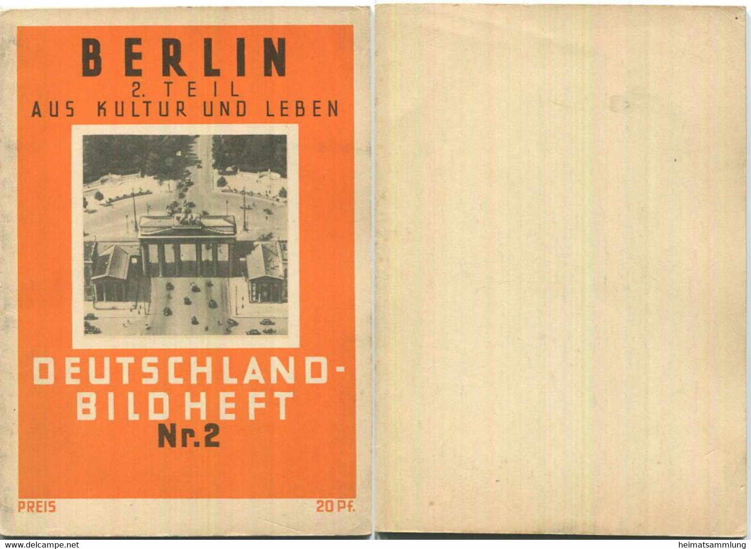 Nr. 2 Deutschland-Bildheft Berlin - Aus Kultur Und Leben - Zweiter Teil - Berlino & Potsdam