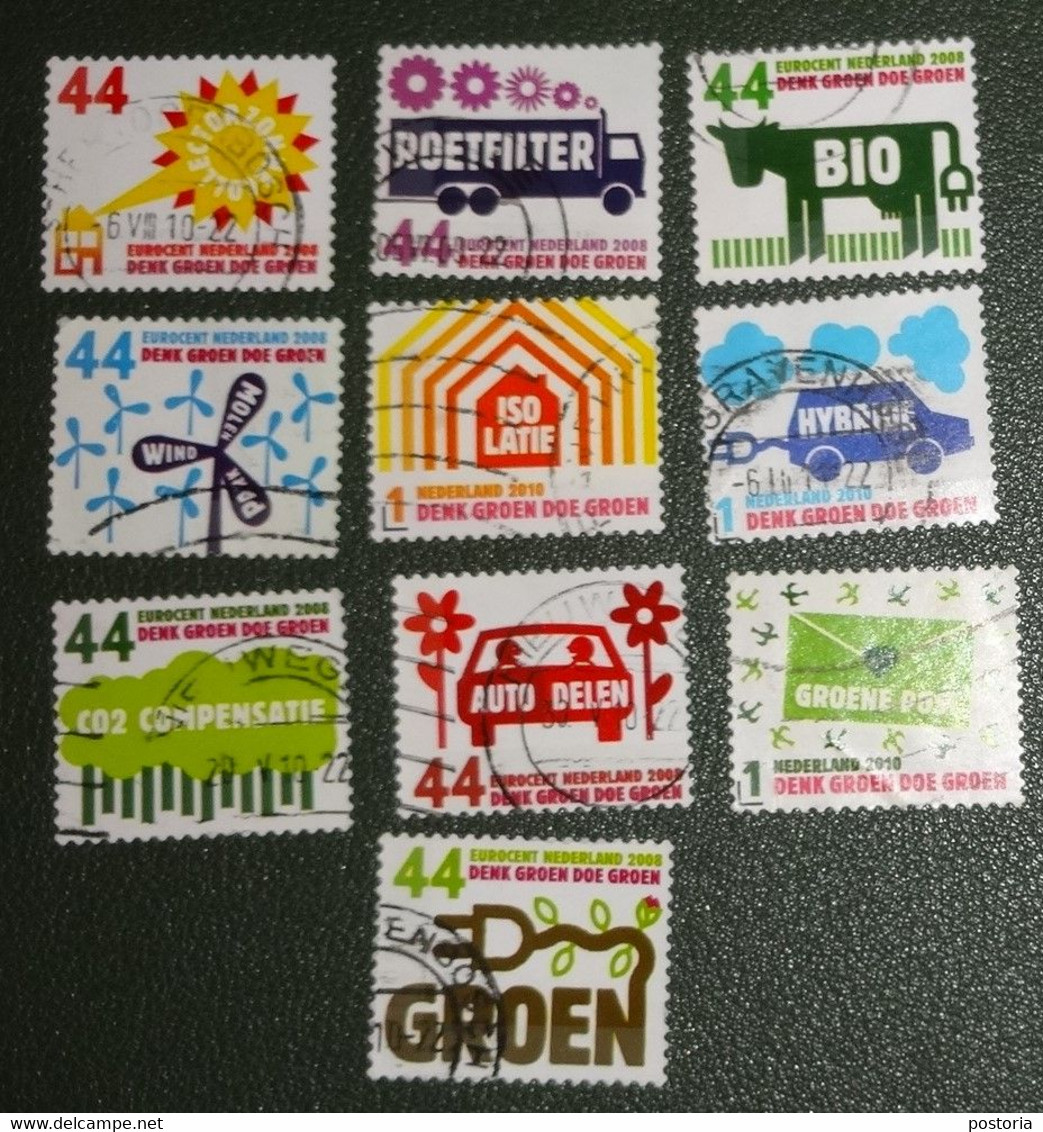 Nederland - NVPH - 2732 T/m 2741 - 2010 - Gebruikt - Denk Groen - Doe Groen - Complete Serie - Gebraucht