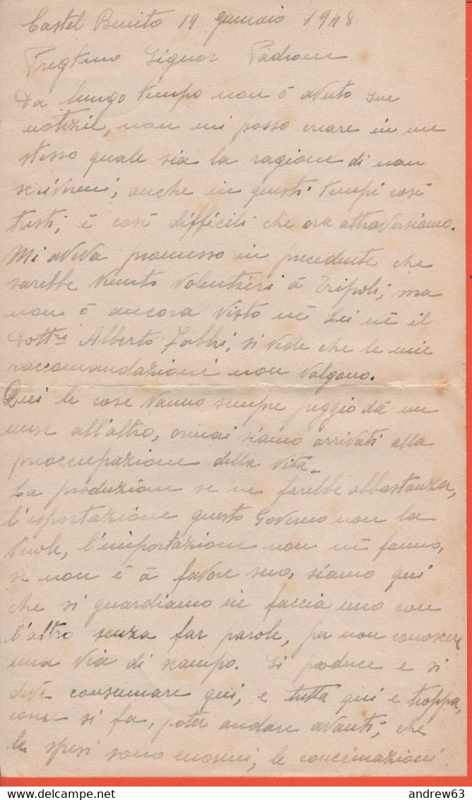 Colonie Italiane Occupate - M.E.F. - 1948 - Via Aerea - Completa Di Lettera - Viaggiata Da Tripoli Per Premilcuore - Occ. Britanique MEF