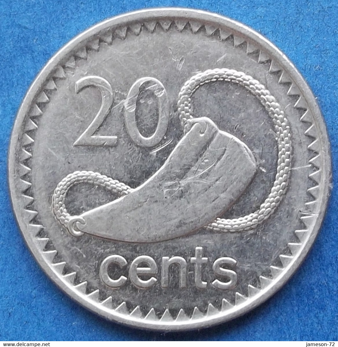 FIJI - 20 Cents 2009 "tabua On Braided Sennit Cord" KM# 121 - Edelweiss Coins - Fidschi