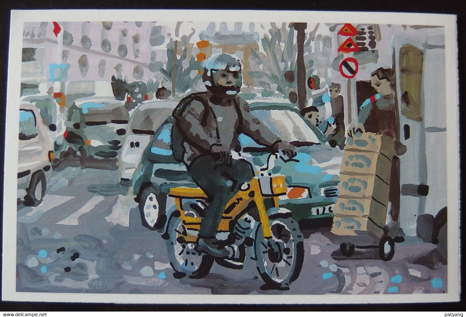 Motorcycle And Cars Postcard (unused) - Sonstige & Ohne Zuordnung