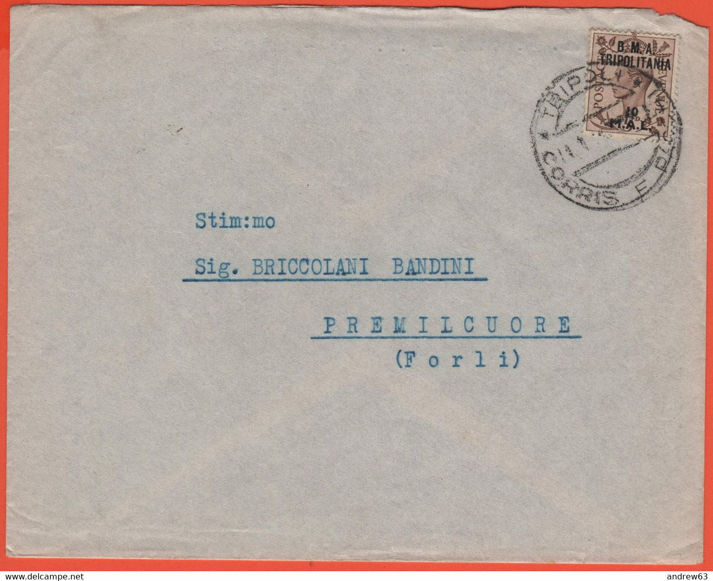 Colonie Italiane Occupate - B.M.A. Tripolitania - 1951 - 10 M.a.l. - Completa Di Lettera - Viaggiata Da Tripoli Per Prem - Tripolitania