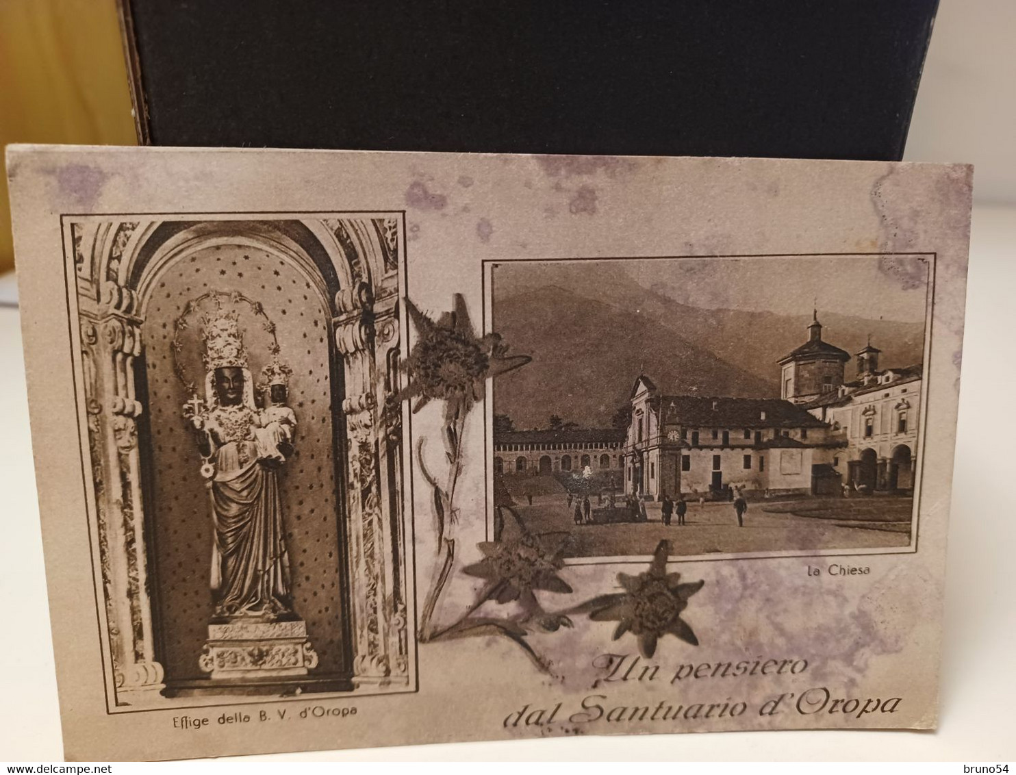 Cartolina Un Pensiero Dal Santuario Di Oropa Prov Torino 1938 - Kirchen