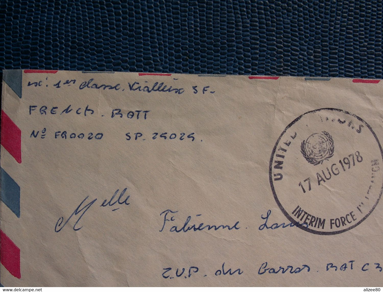 ENVELOPPE  SECTEUR  POSTAL  24024 Du  17 / 08 /1 978  Nations  Unies - Gebraucht