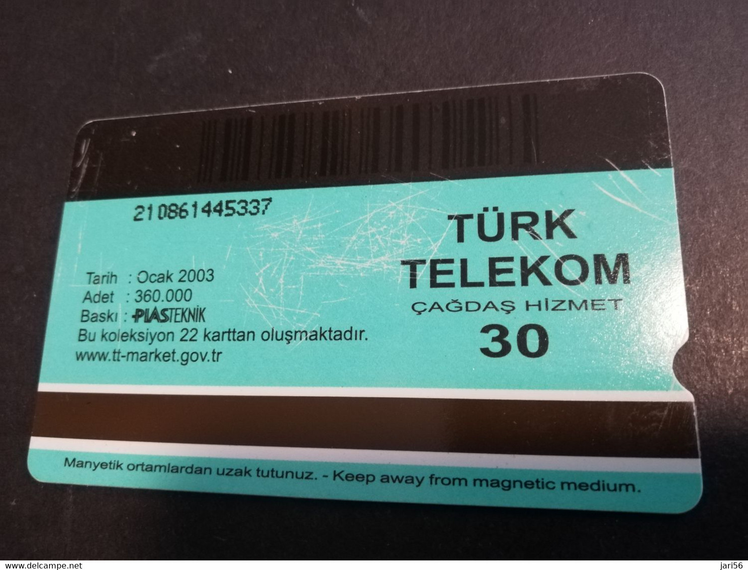 TURKIJE  MAGSTRIPE /  30 UNITS /  BIRD/TOEKAN        PERFECT CONDITION   **6258** - Türkei