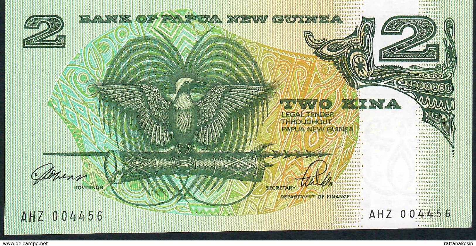 PAPUA NEW GUINEA   P5c 2  KINA 1981 #AHZ Signature 3   UNC. - Papua-Neuguinea