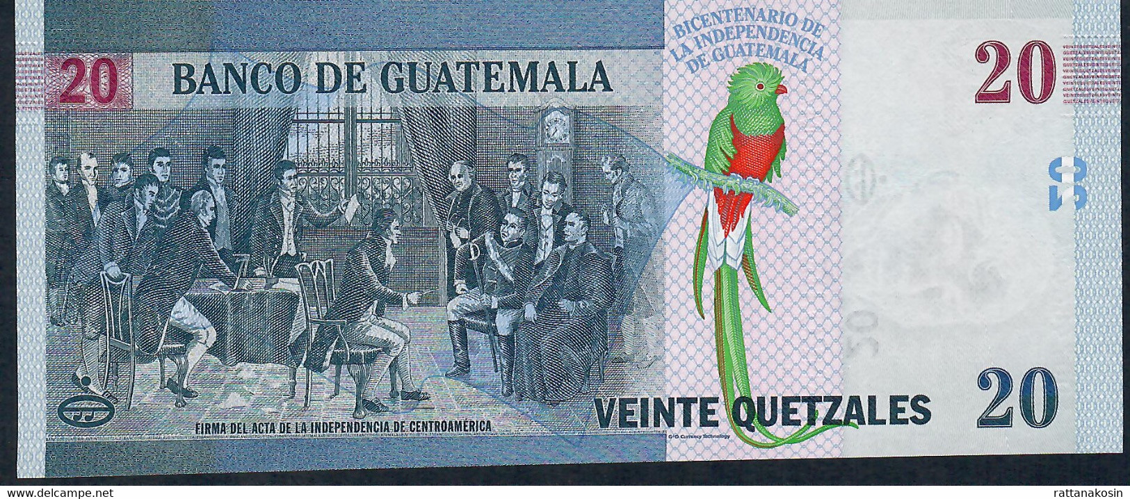 GUATEMALA  NLP  20 Quetzales  2021 COMM. 1821-2021         UNC. - Guatemala