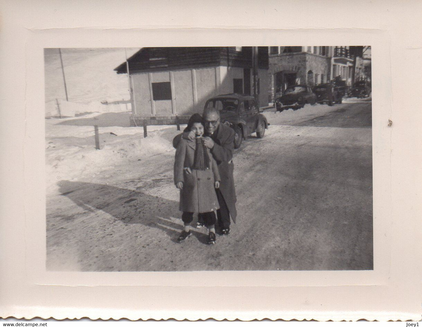 Photo Homme Et Enfant à Valberg En 1951 Format 8/10 - Lieux