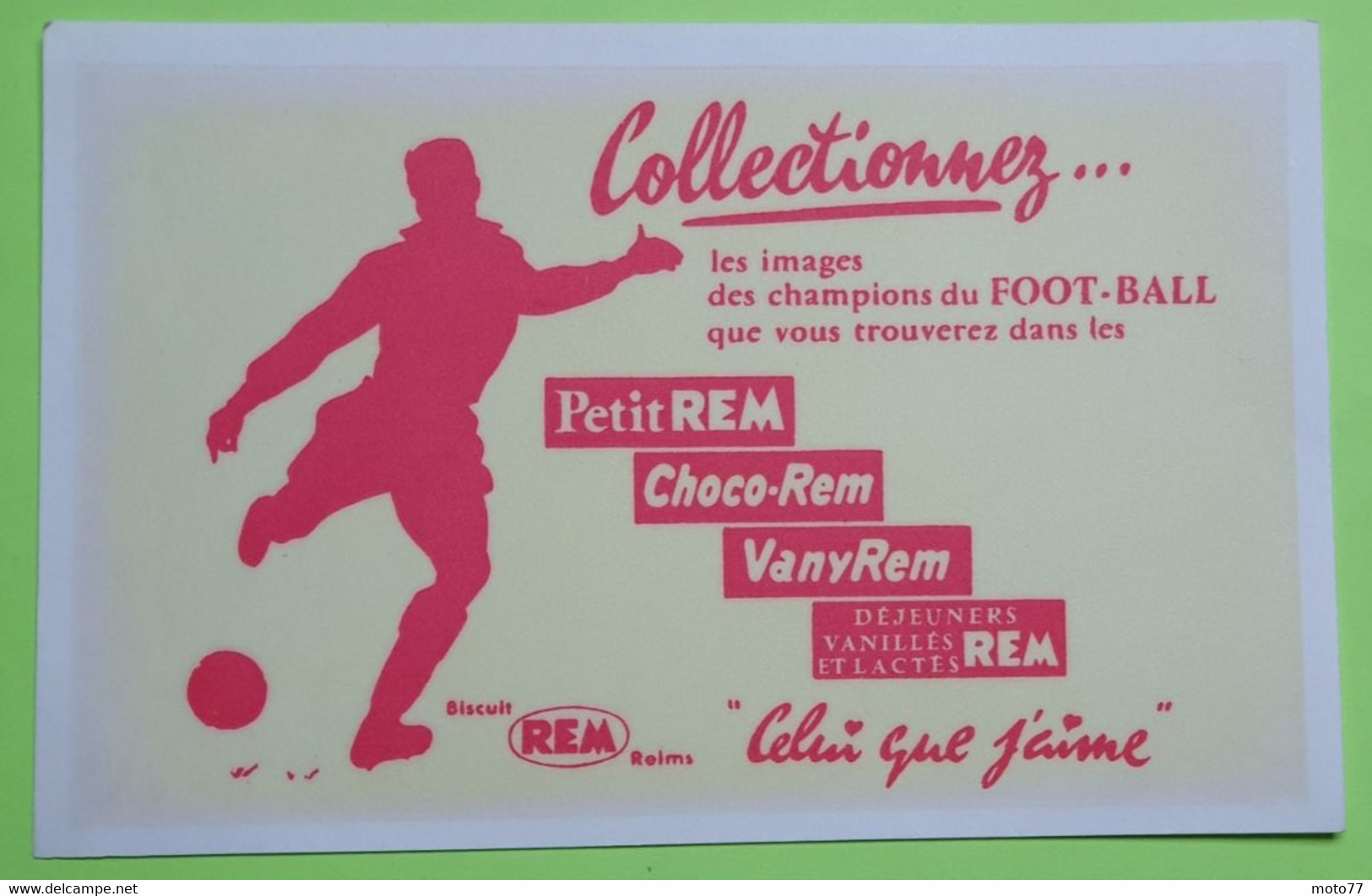 Buvard 01 - Choco REM Reims Et Images Champions Foot-Ball - Très Bon état : Voir Photos - 21x13.5 Environ - Année 1950 - Sucreries & Gâteaux