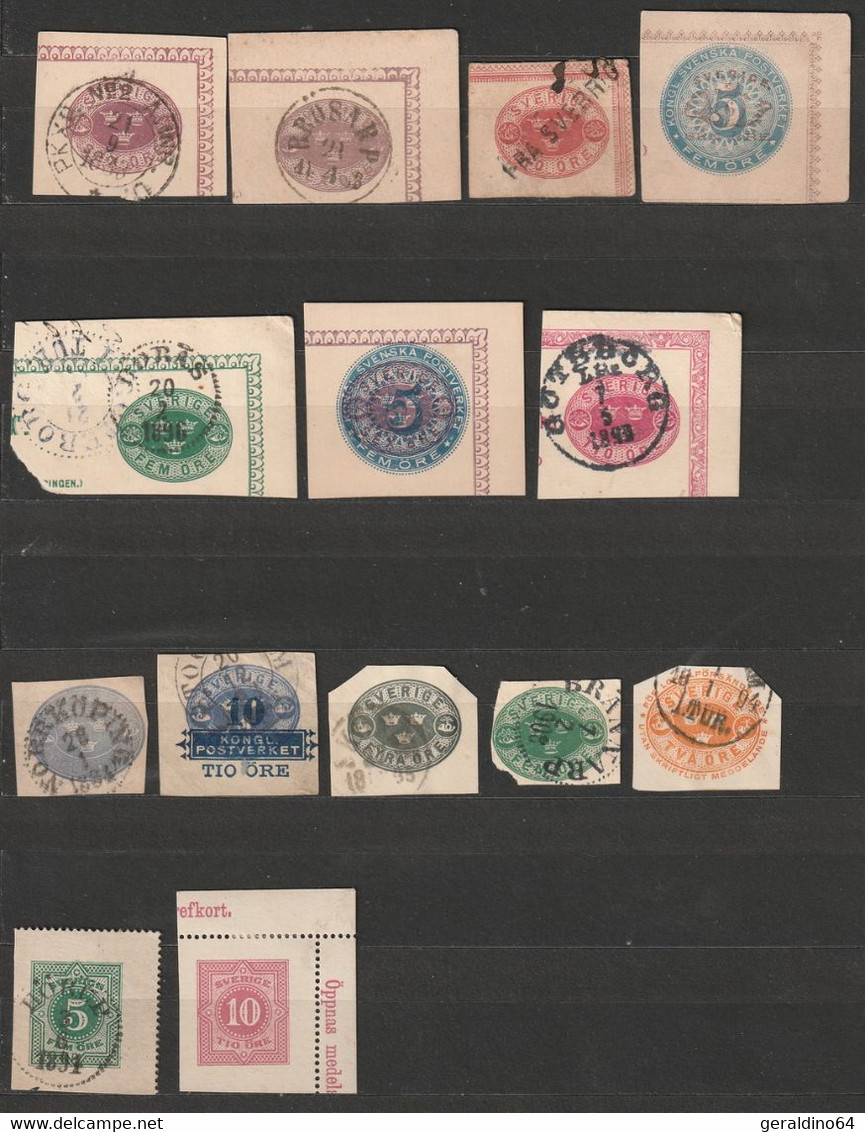 Schweden Alte Brief- Und Postkartenausschnitte Aus Französischem Alten Album Timbres - Poste - Collections