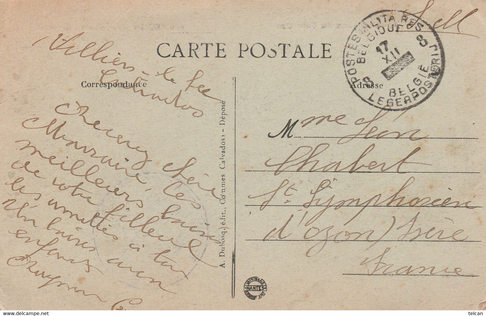 LEGERPOST 14.18   VILLIERS LE SEC   : Calvados   FRANCE  : VERSO CP CHATEAU DE CREUILLY  TRES RARE - Other & Unclassified