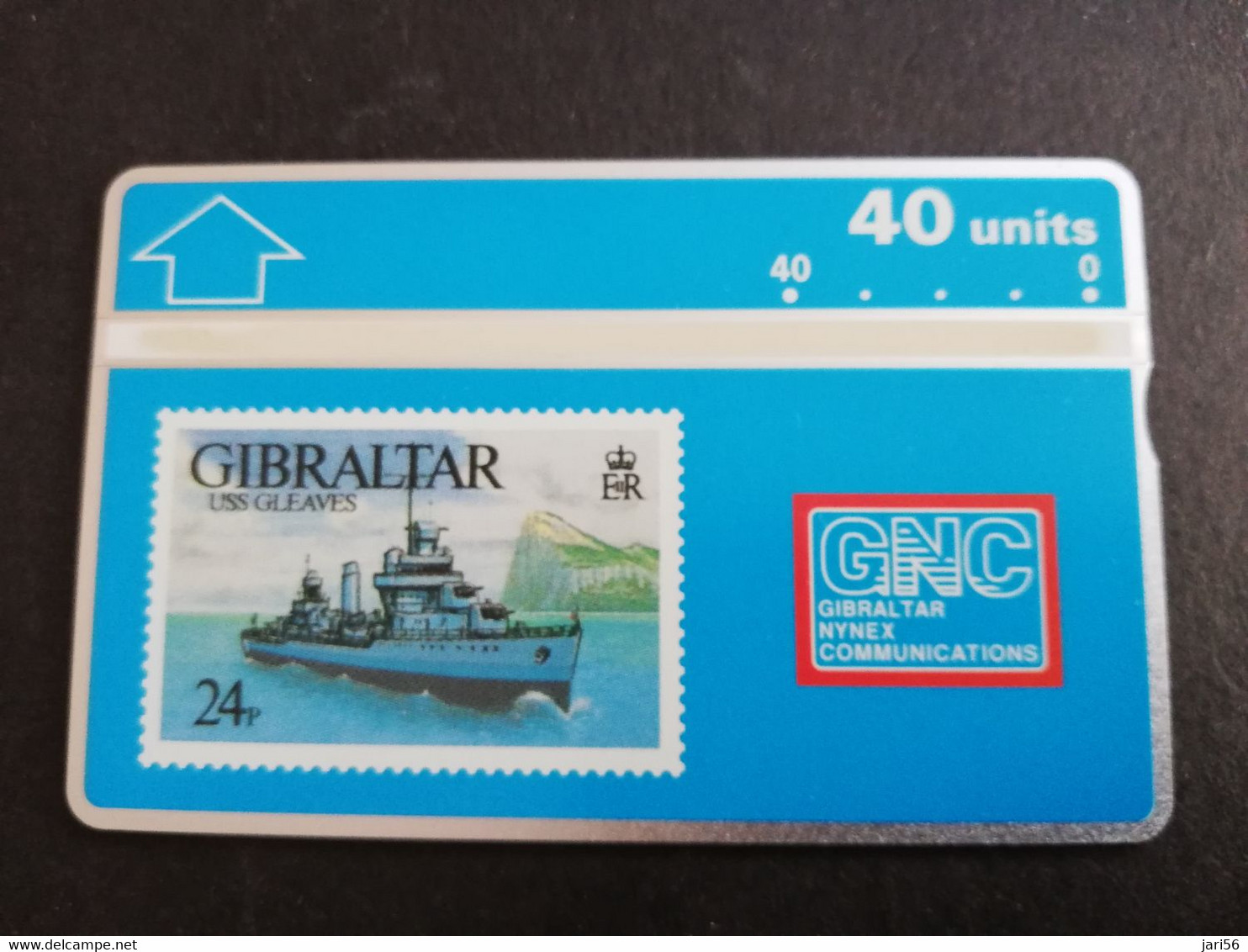 GIBRALTAR  LANDYS & GYR NR 306 A /  40 UNITS MINT USS GLEAVES,STAMP ON CARD   **6279 ** - Gibilterra