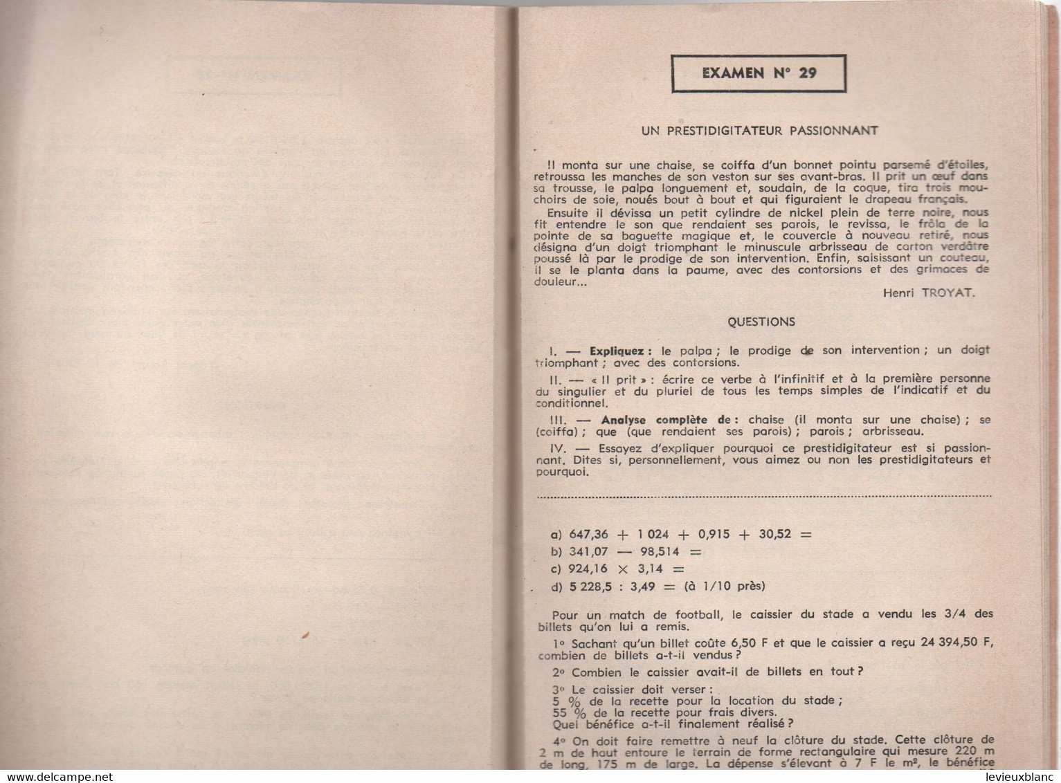 Fascicule/ LIVRET Du CANDIDAT / Entrée En Sixième/CM2/ Pascale BIOIS/  Editions SONZE/1967             CAH313 - Diploma's En Schoolrapporten