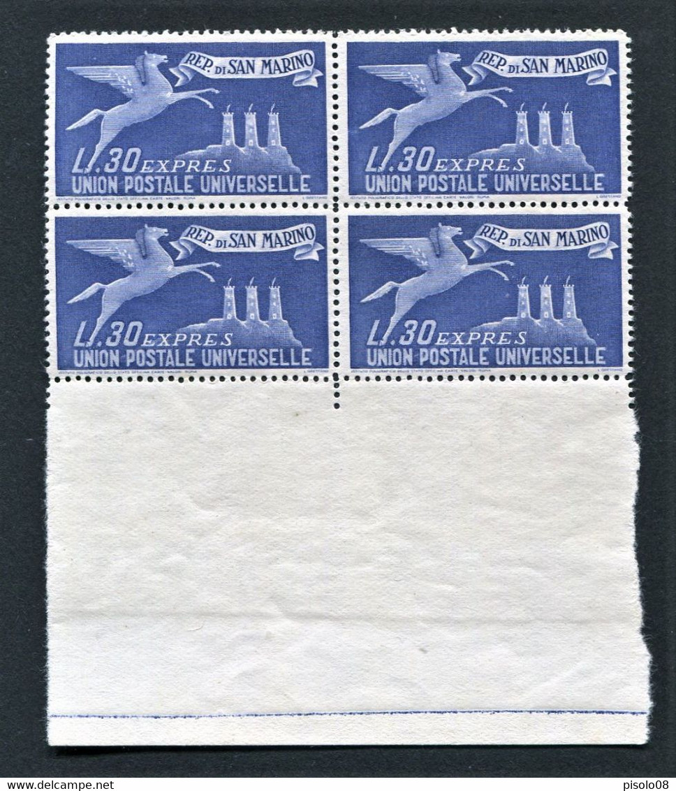 SAN MARINO 1946 ESPRESSO PER L'ESTERO QUARTINA ** MNH - Express Letter Stamps